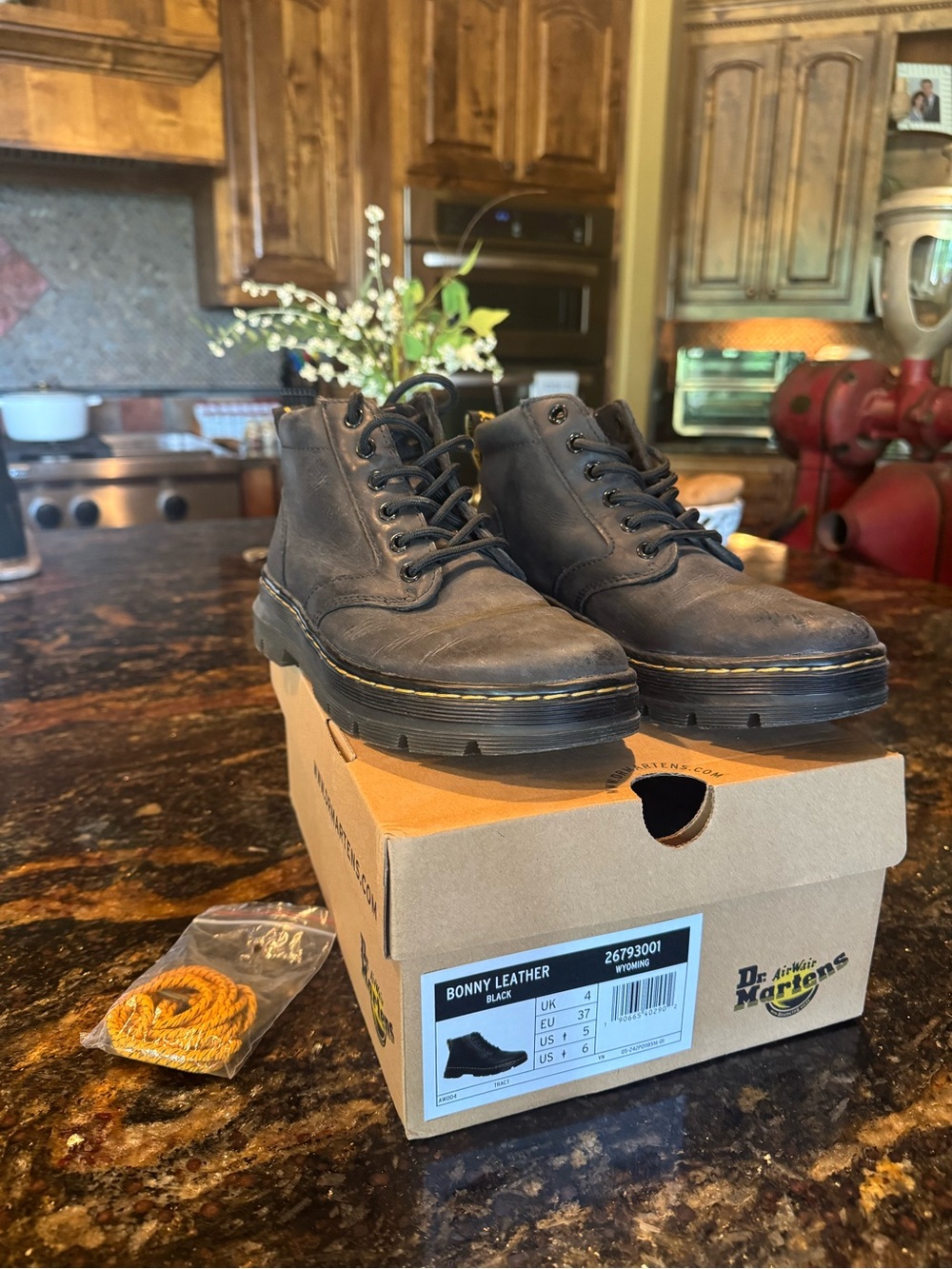 Dr. Martens Bonny Leather Black Womens Lace-Up Boots